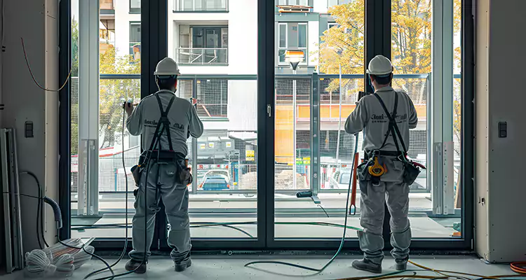 Patio Door Glass Replacement with Built-In Blinds in Palm Valley, FL